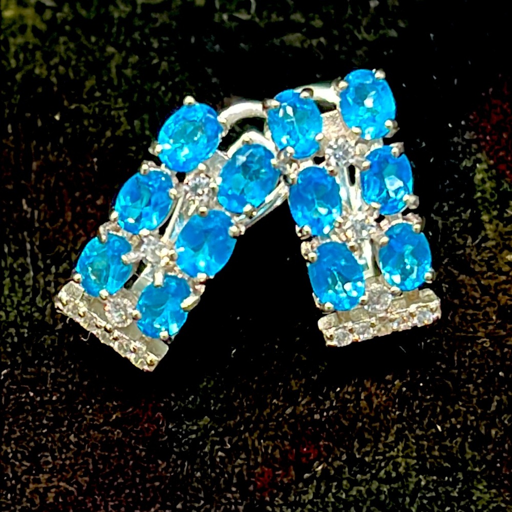 Topaz 14KWGP Earrings